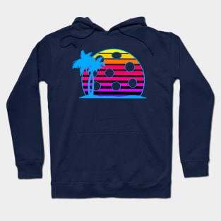 Pickleball Retro Wave Sun Vintage 80s Style Hoodie